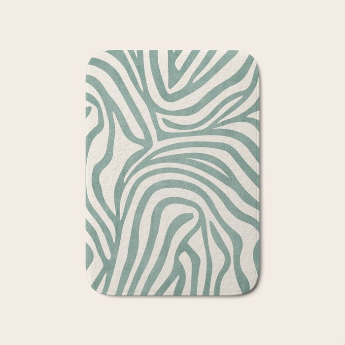 Green Abstract Modern Pattern Artwork Bath Mat Gallery Image 1