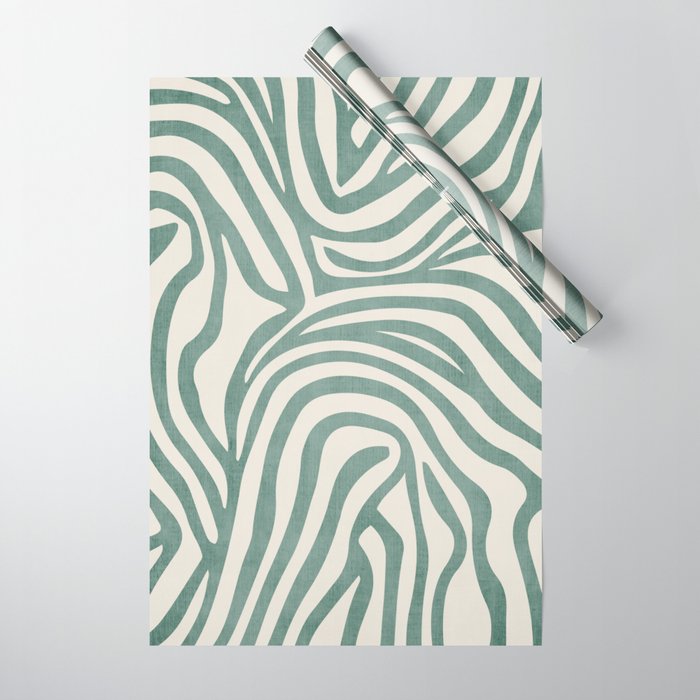 Green Abstract Modern Pattern Artwork Wrapping Paper Gallery Image 1