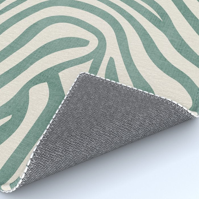 Green Abstract Modern Pattern Artwork Rug Gallery Image 4