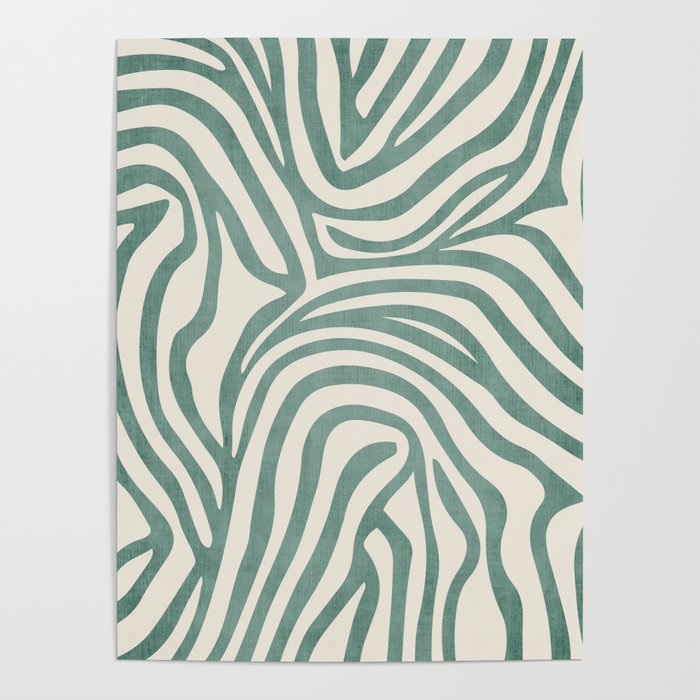 Green Abstract Modern Pattern Artwork Poster Gallery Image 4