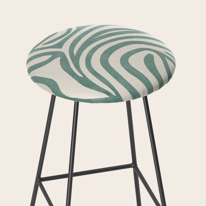 Green Abstract Modern Pattern Artwork Stool Gallery Image 2