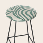 Green Abstract Modern Pattern Artwork Stool Gallery Image 2