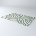 Green Abstract Modern Pattern Artwork Rug Gallery Image 3