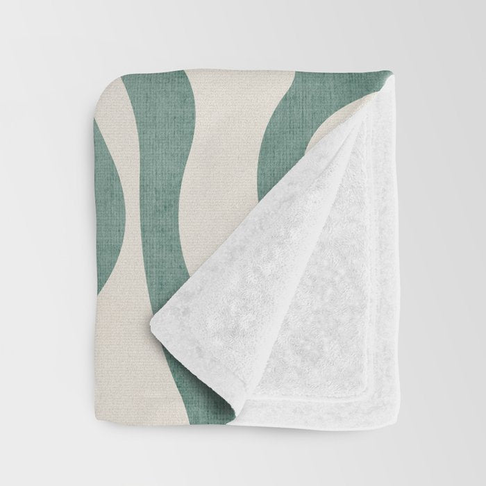 Green Abstract Modern Pattern Artwork Throw Blanket Gallery Image 3