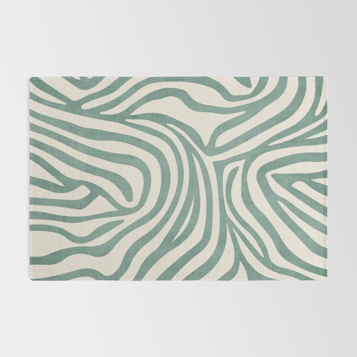 Green Abstract Modern Pattern Artwork Rug Gallery Image 2