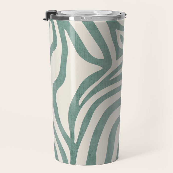 Green Abstract Modern Pattern Artwork Travel Mug Gallery Image 3