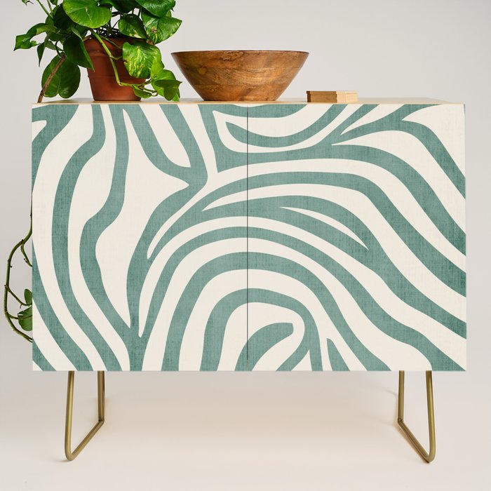 Green Abstract Modern Pattern Artwork Credenza Gallery Image 1