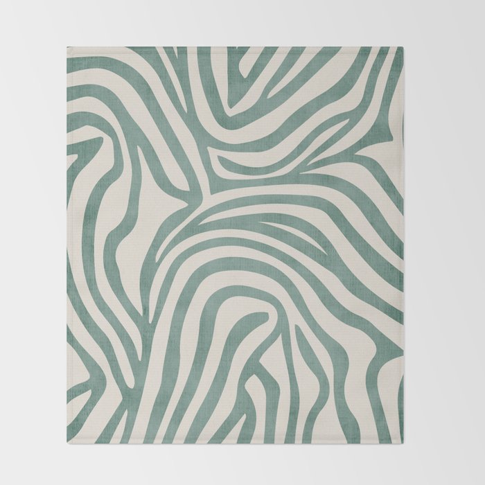 Green Abstract Modern Pattern Artwork Throw Blanket Gallery Image 2