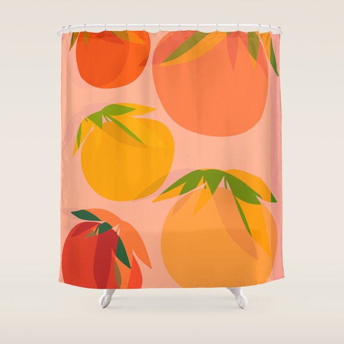 Spring Citrus #3 - Modern Art Print Shower Curtain Gallery Image 1