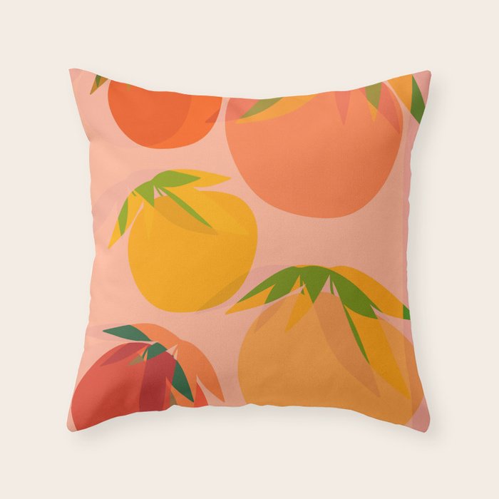 Spring Citrus #3 - Modern Art Print Throw Pillow Gallery Image 1