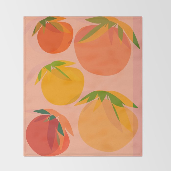 Spring Citrus #3 - Modern Art Print Throw Blanket Gallery Image 2