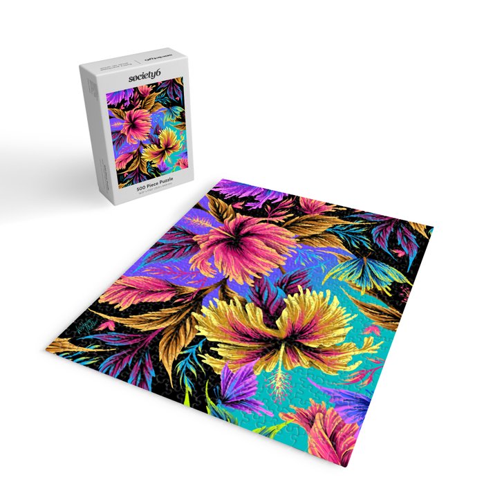Hibiscus Butterflies - Multicolor Jigsaw Puzzle Gallery Image 2