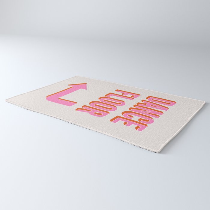 Dance Floor Left Arrow (Pink Orange) Rug Gallery Image 3