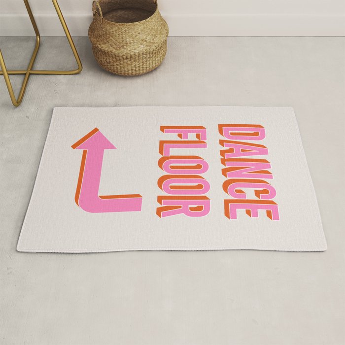 Dance Floor Left Arrow (Pink Orange) Rug Gallery Image 1
