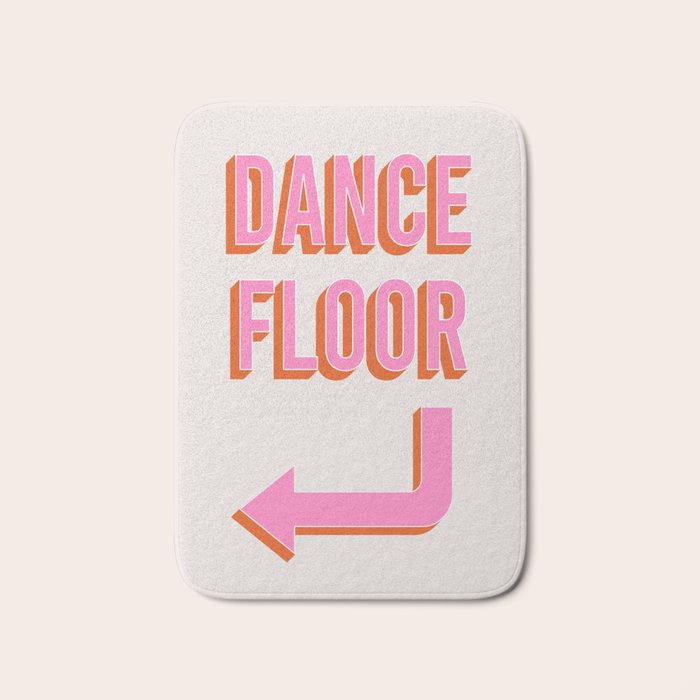 Dance Floor Left Arrow (Pink Orange) Bath Mat Gallery Image 1