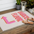 Dance Floor Left Arrow (Pink Orange) Outdoor Rug Gallery Image 2
