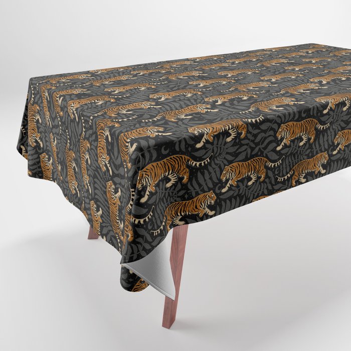 Tigers - black and charcoal  Tablecloth Gallery Image 1