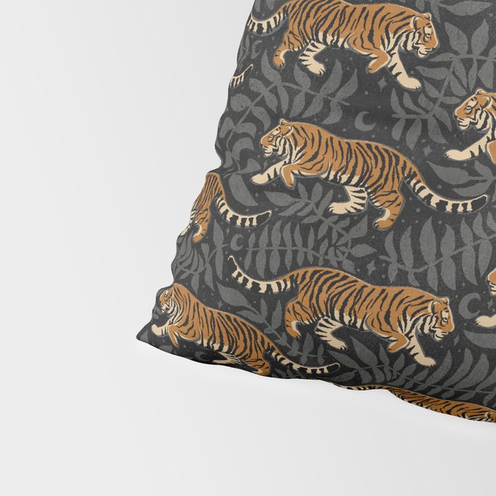 Tigers - black and charcoal  Pillow Sham Gallery Image 4