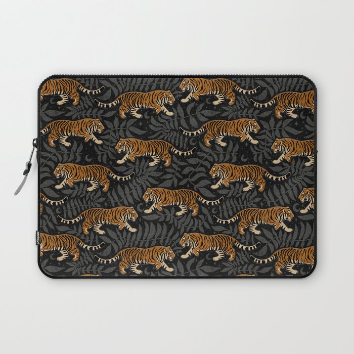 Tigers - black and charcoal  Laptop Sleeve Gallery Image 1