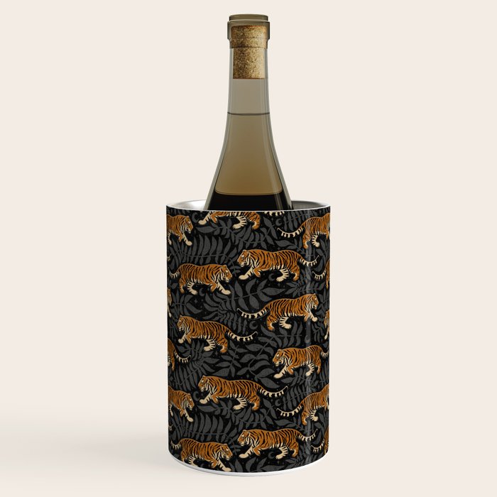 Tigers - black and charcoal  Wine Chiller Gallery Image 1