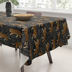 Tigers - black and charcoal  Tablecloth Gallery Image 3