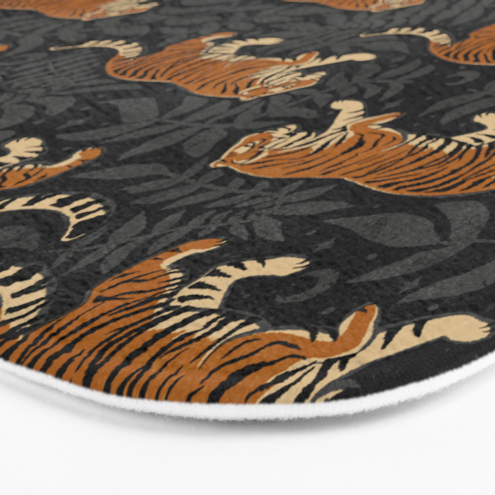 Tigers - black and charcoal  Bath Mat Gallery Image 3
