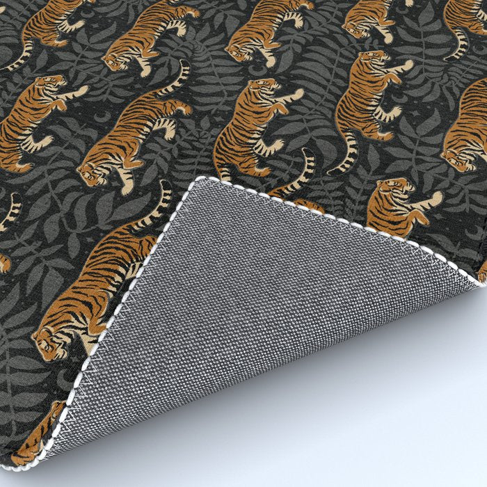 Tigers - black and charcoal  Rug Gallery Image 4