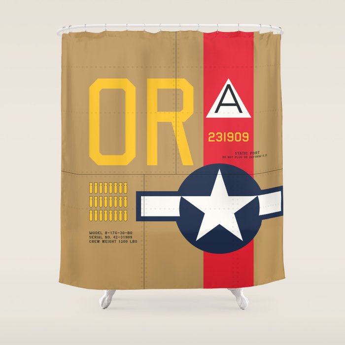 Aircraft Markings - USA B-17 Shower Curtain Gallery Image 1