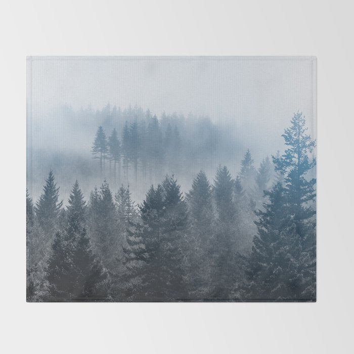 Pacific Northwest Forest Adventure II - Nature Photography Throw Blanket Gallery Image 2