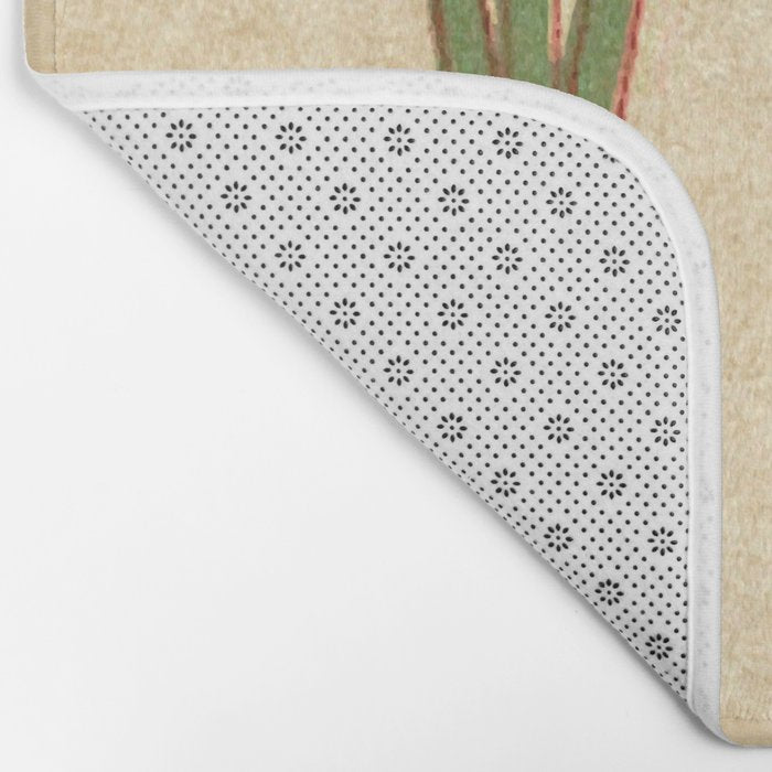 Egyptian Papyrus Plants and Lotus Flowers Bath Mat Gallery Image 2