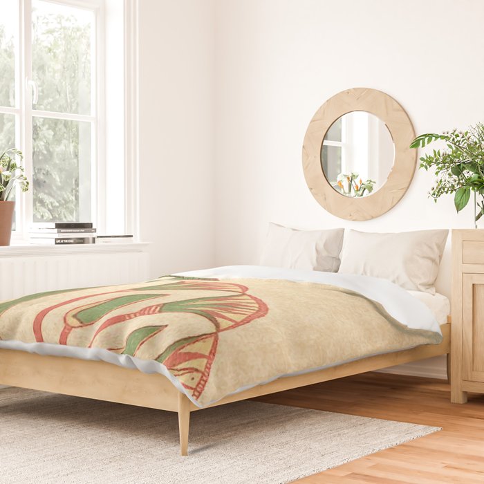 Egyptian Papyrus Plants and Lotus Flowers Duvet Cover Gallery Image 2