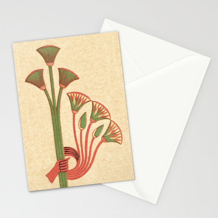 Egyptian Papyrus Plants and Lotus Flowers Stationery Card Gallery Image 2