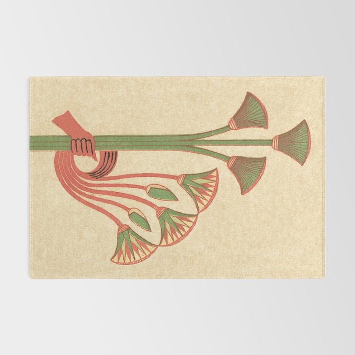 Egyptian Papyrus Plants and Lotus Flowers Rug Gallery Image 2