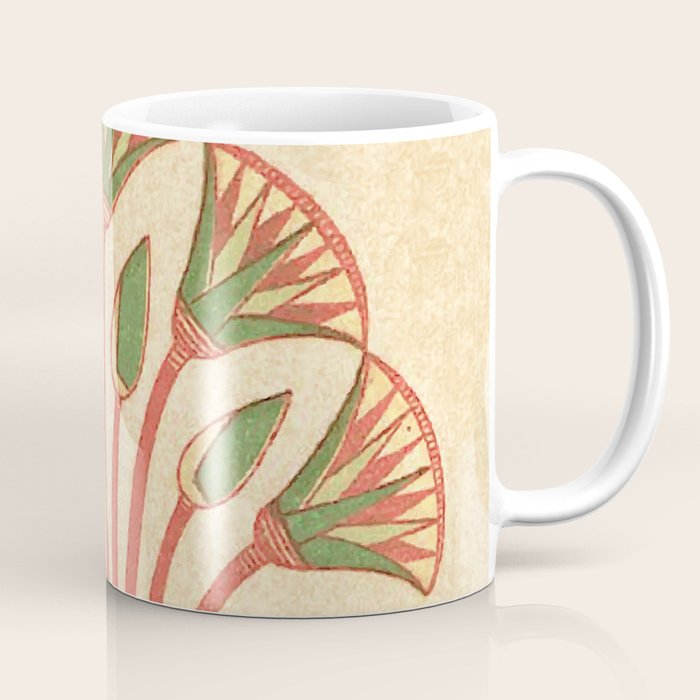 Egyptian Papyrus Plants and Lotus Flowers Coffee Mug Gallery Image 1