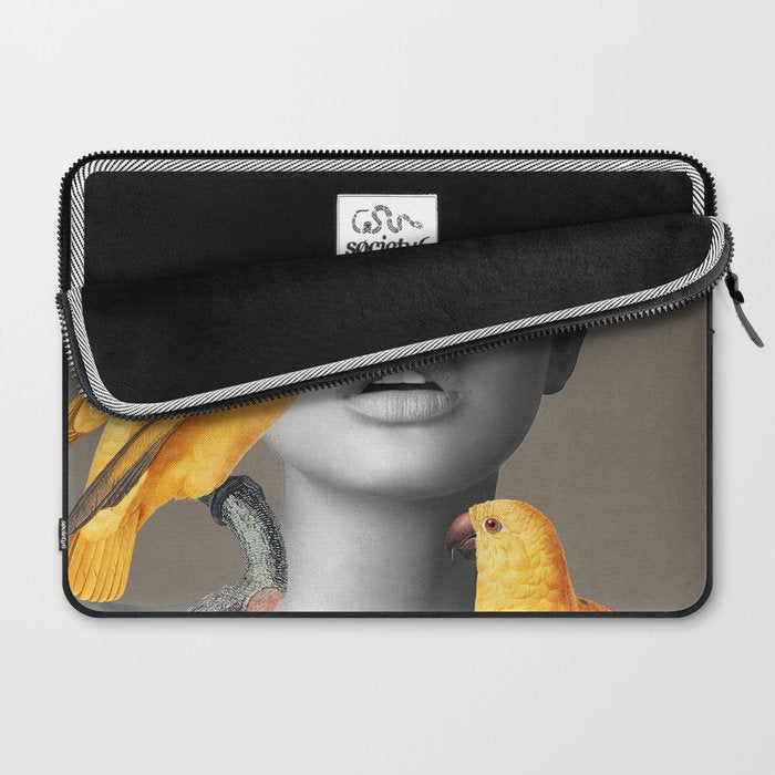 Girl with Parrots Laptop Sleeve Gallery Image 2