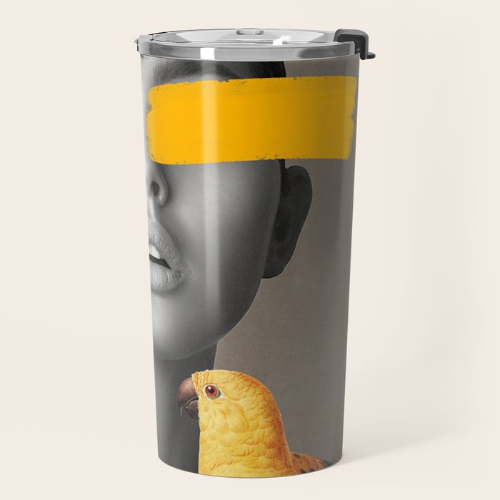 Girl with Parrots Travel Mug Gallery Image 2