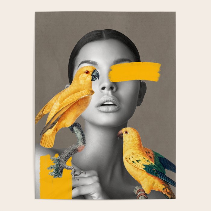 Girl with Parrots Poster Gallery Image 1