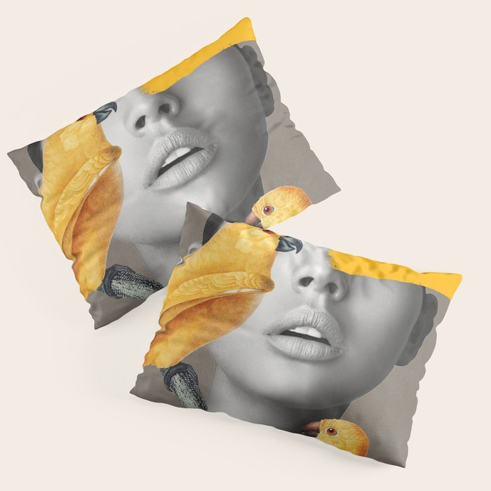 Girl with Parrots Pillow Sham Gallery Image 1