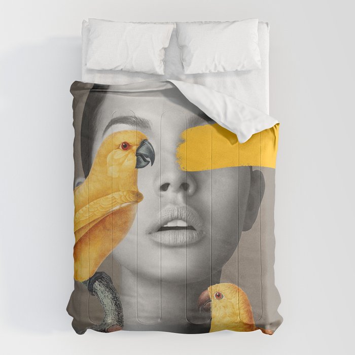 Girl with Parrots Comforter Gallery Image 6