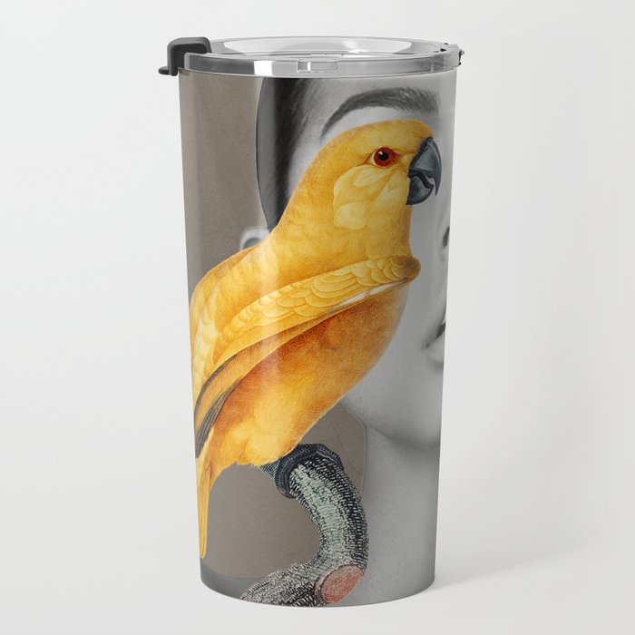 Girl with Parrots Travel Mug Gallery Image 3