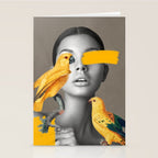 Girl with Parrots Stationery Card Gallery Image 2