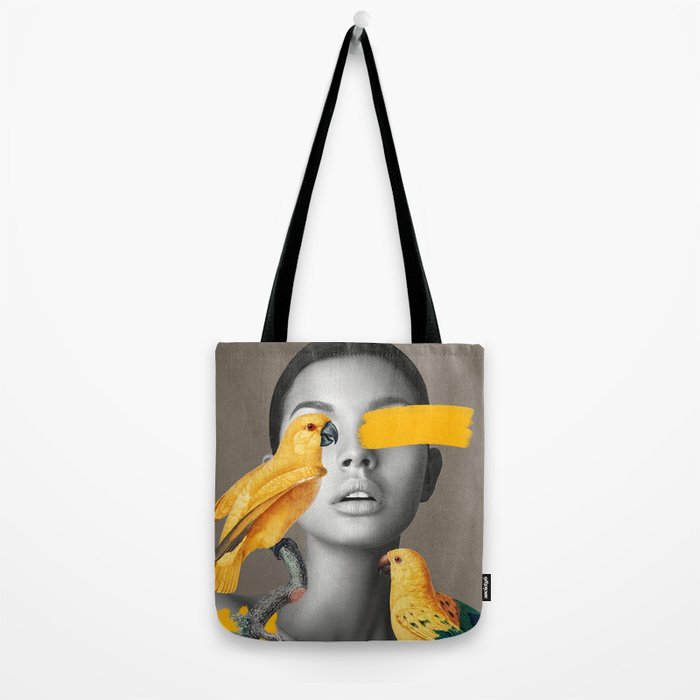 Girl with Parrots Tote Bag Gallery Image 2