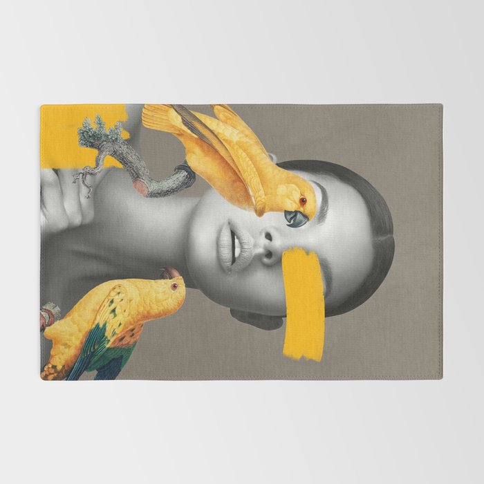 Girl with Parrots Rug Gallery Image 2