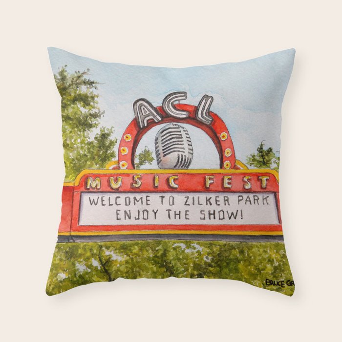 ACL Music Fest Sign Throw Pillow Gallery Image 6
