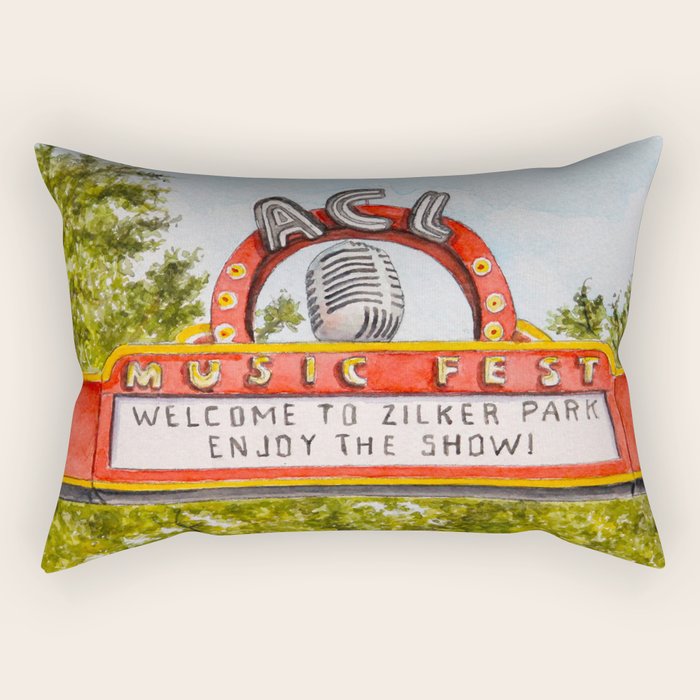 ACL Music Fest Sign Rectangular Pillow Gallery Image 2