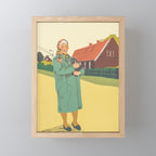 Woman with a cat Mini Art Print Gallery Image 1