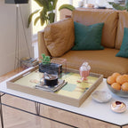 Woman with a cat Serving Tray Gallery Image 2