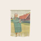 Woman with a cat Wall Hanging Gallery Image 1