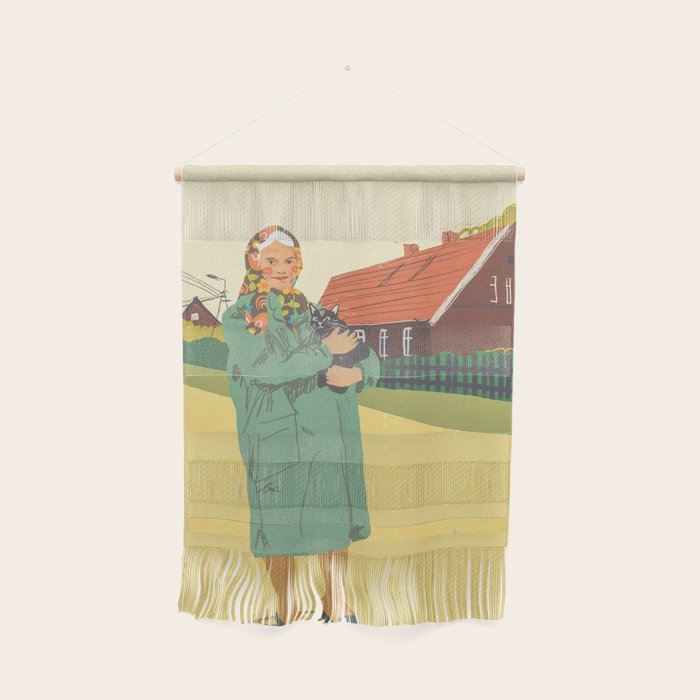 Woman with a cat Wall Hanging Gallery Image 1
