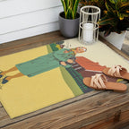 Woman with a cat Outdoor Rug Gallery Image 2